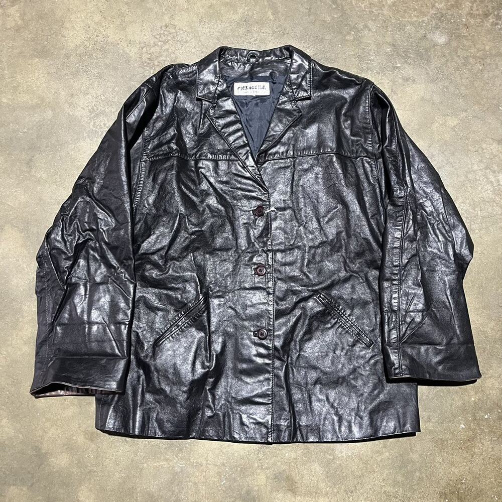 Vintage 70s Split End LTD. Black Grunge Leather Jacket